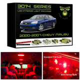2000-2007 Chevy Malibu Super Bright 3014 Series LED interior light kit