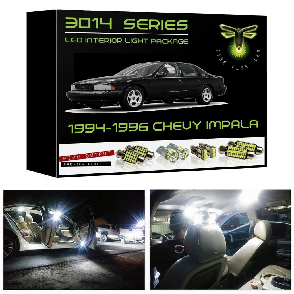 1994-1996 Chevrolet Impala Super Bright 3014 Series LED interior light kit