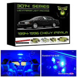 1994-1996 Chevrolet Impala Super Bright 3014 Series LED interior light kit