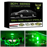 1994-1996 Chevrolet Impala Super Bright 3014 Series LED interior light kit