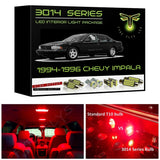 1994-1996 Chevrolet Impala Super Bright 3014 Series LED interior light kit