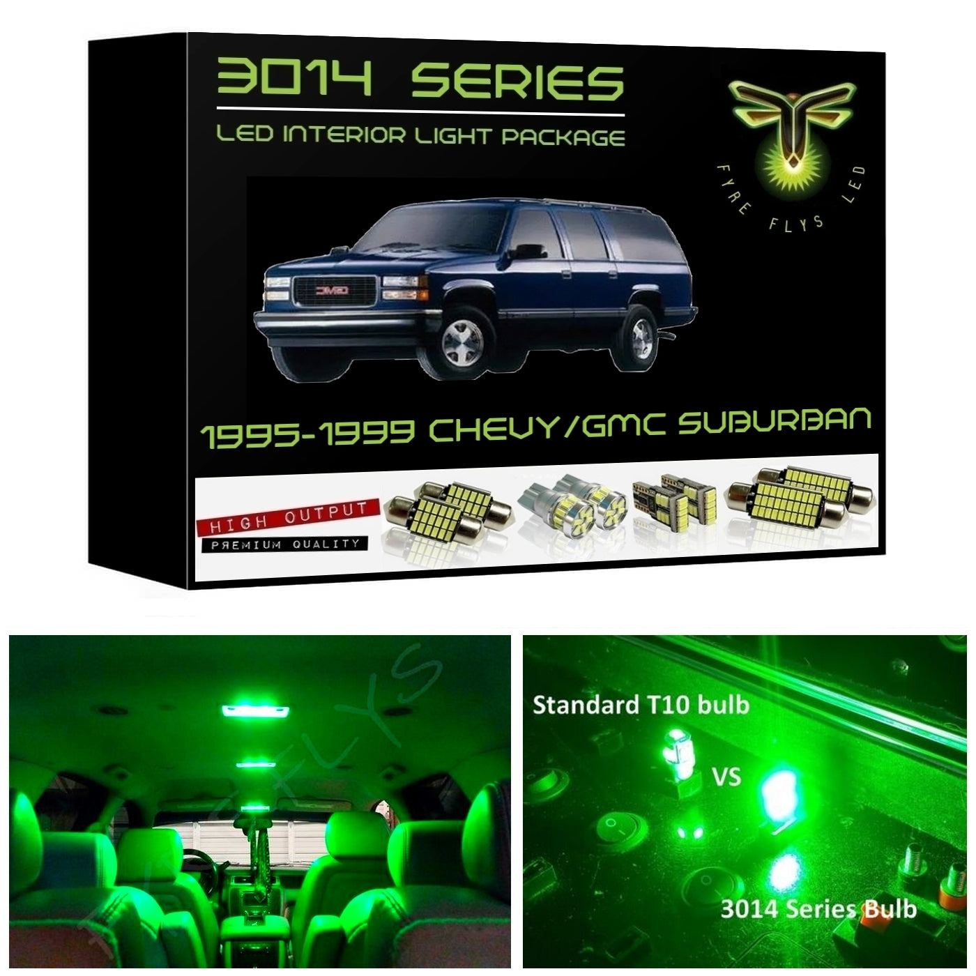 1995-1999 Chevy / GMC Suburban or 4 Door Tahoe/Yukon Super Bright 3014 Series LED interior light kit