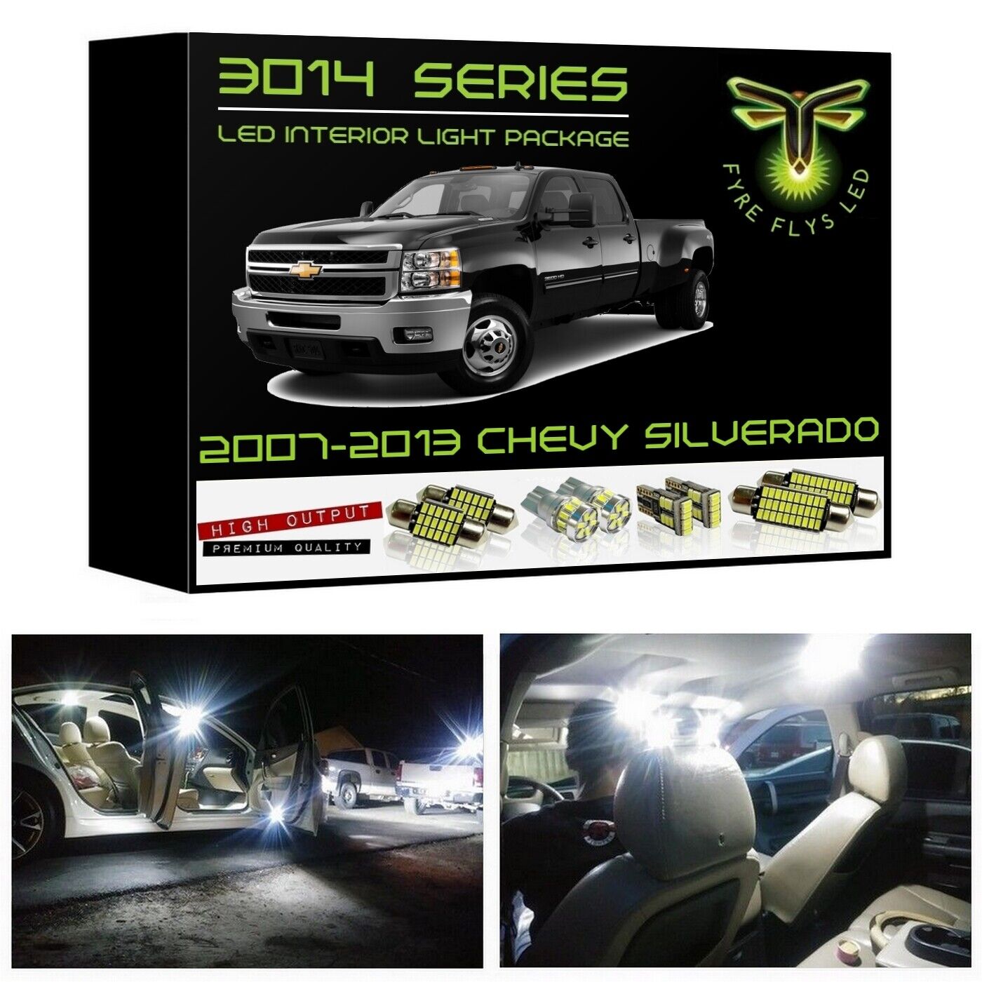 2007-2013 Chevrolet Silverado & Avalanche / GMC Sierra Super Bright 3014 Series LED interior light kit