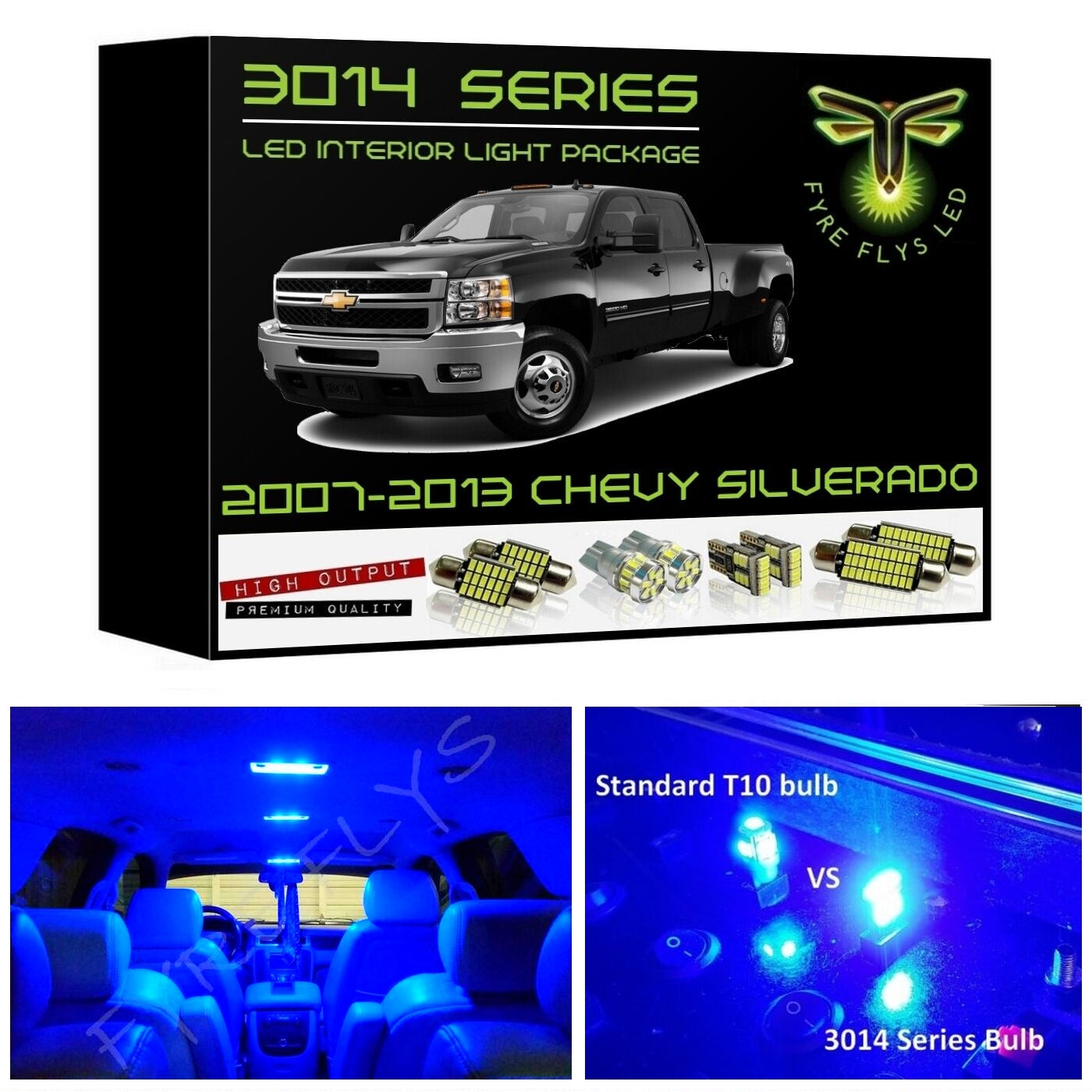 2007-2013 Chevrolet Silverado & Avalanche / GMC Sierra Super Bright 3014 Series LED interior light kit