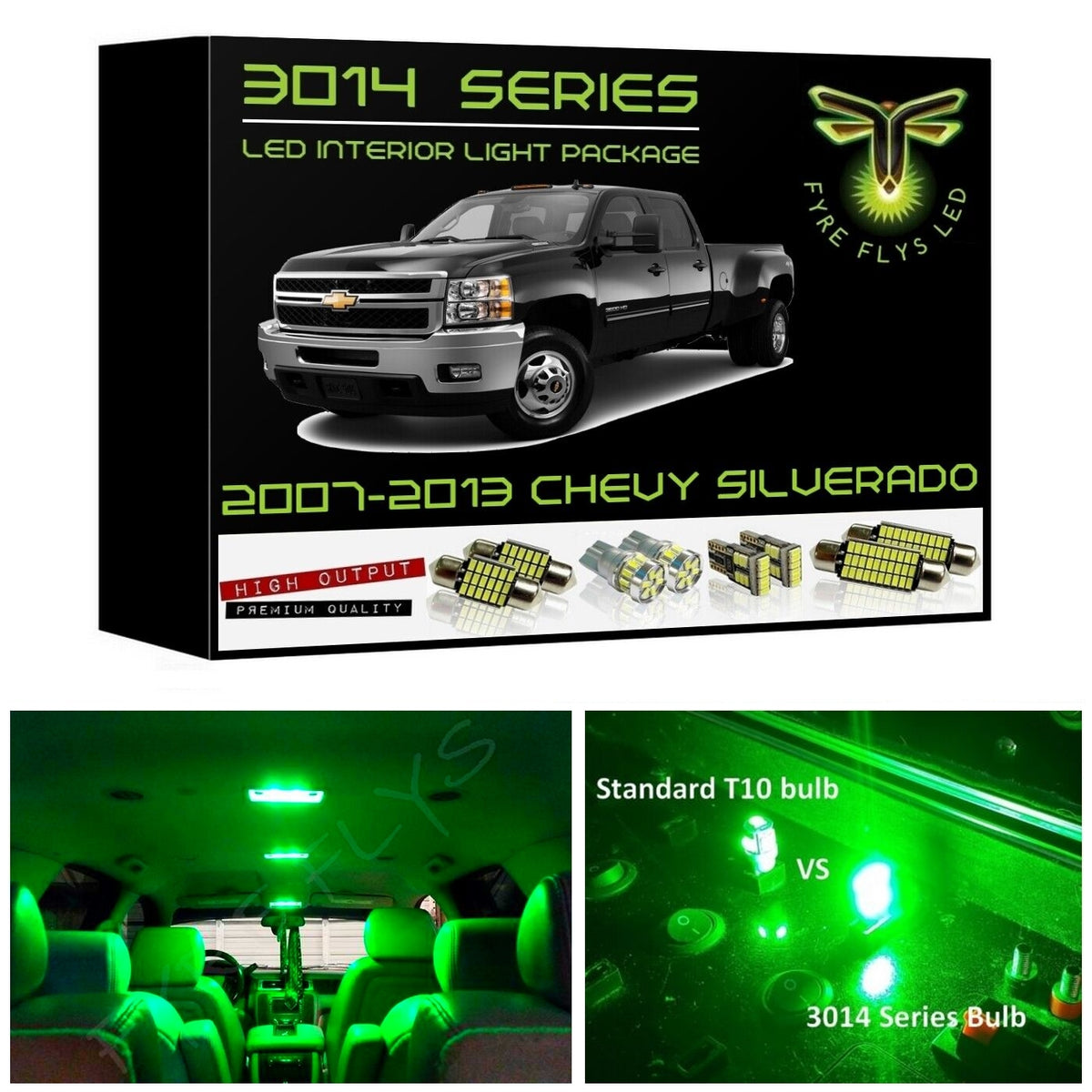 2007-2013 Chevrolet Silverado & Avalanche / GMC Sierra Super Bright 3014 Series LED interior light kit