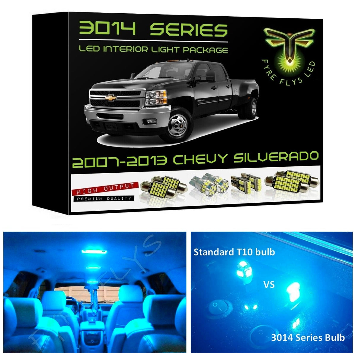 2007-2013 Chevrolet Silverado & Avalanche / GMC Sierra Super Bright 3014 Series LED interior light kit