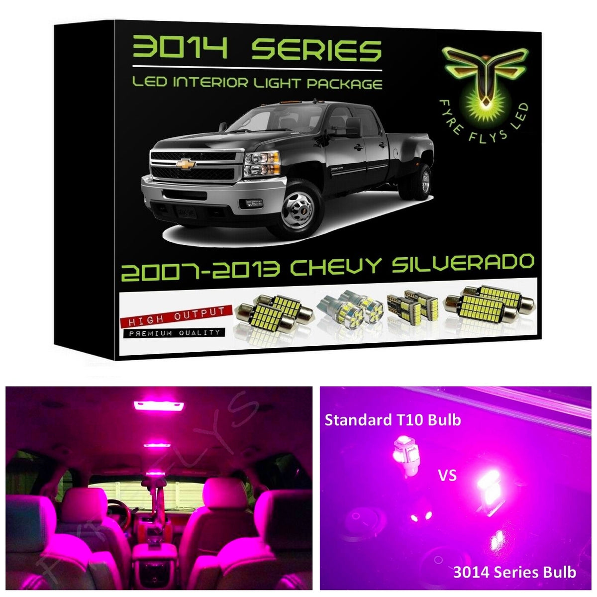 2007-2013 Chevrolet Silverado & Avalanche / GMC Sierra Super Bright 3014 Series LED interior light kit