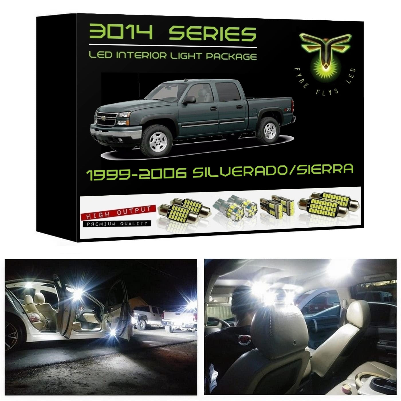 1999-2006 Chevy Silverado / GMC Sierra Super Bright 3014 Series LED interior light kit