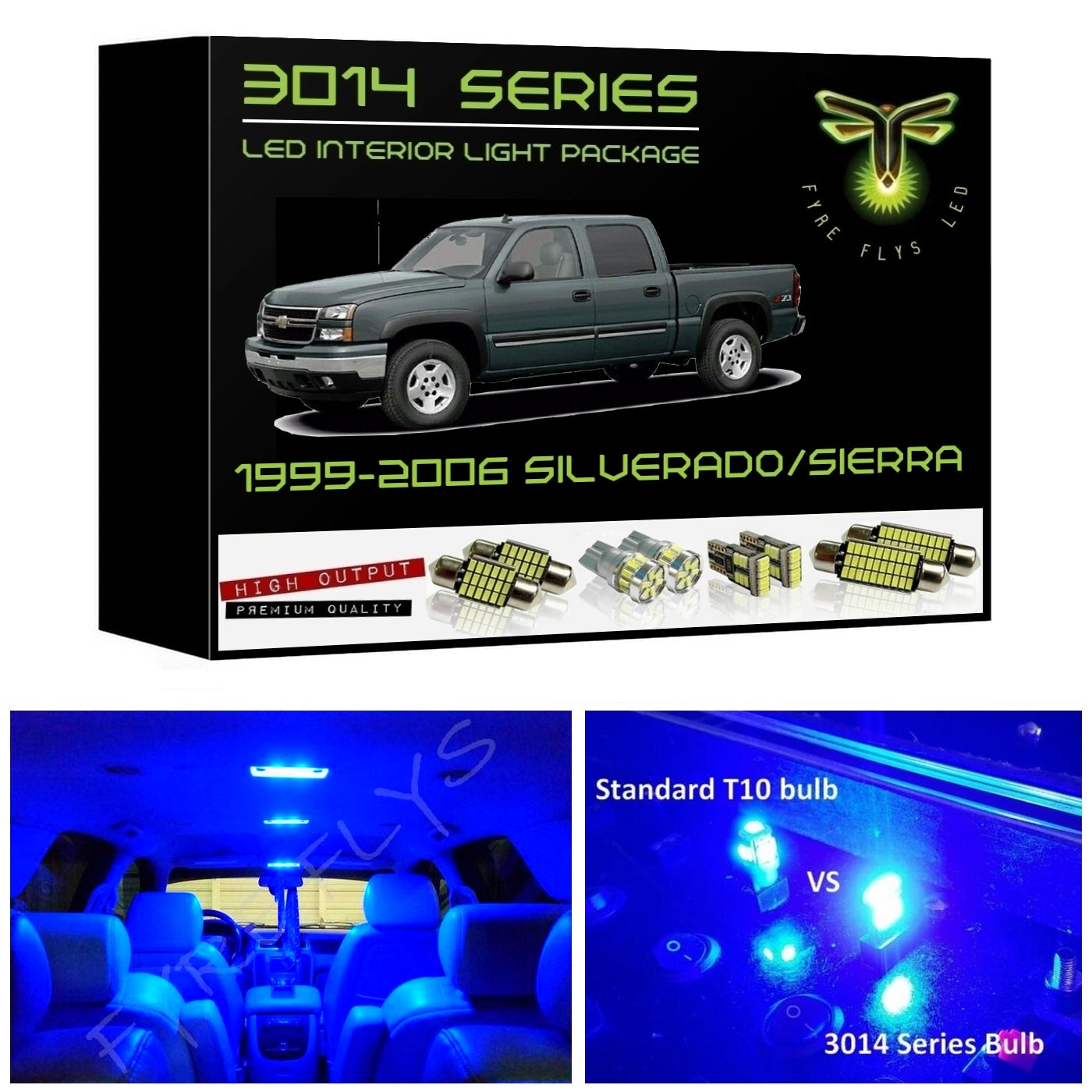 1999-2006 Chevy Silverado / GMC Sierra Super Bright 3014 Series LED interior light kit