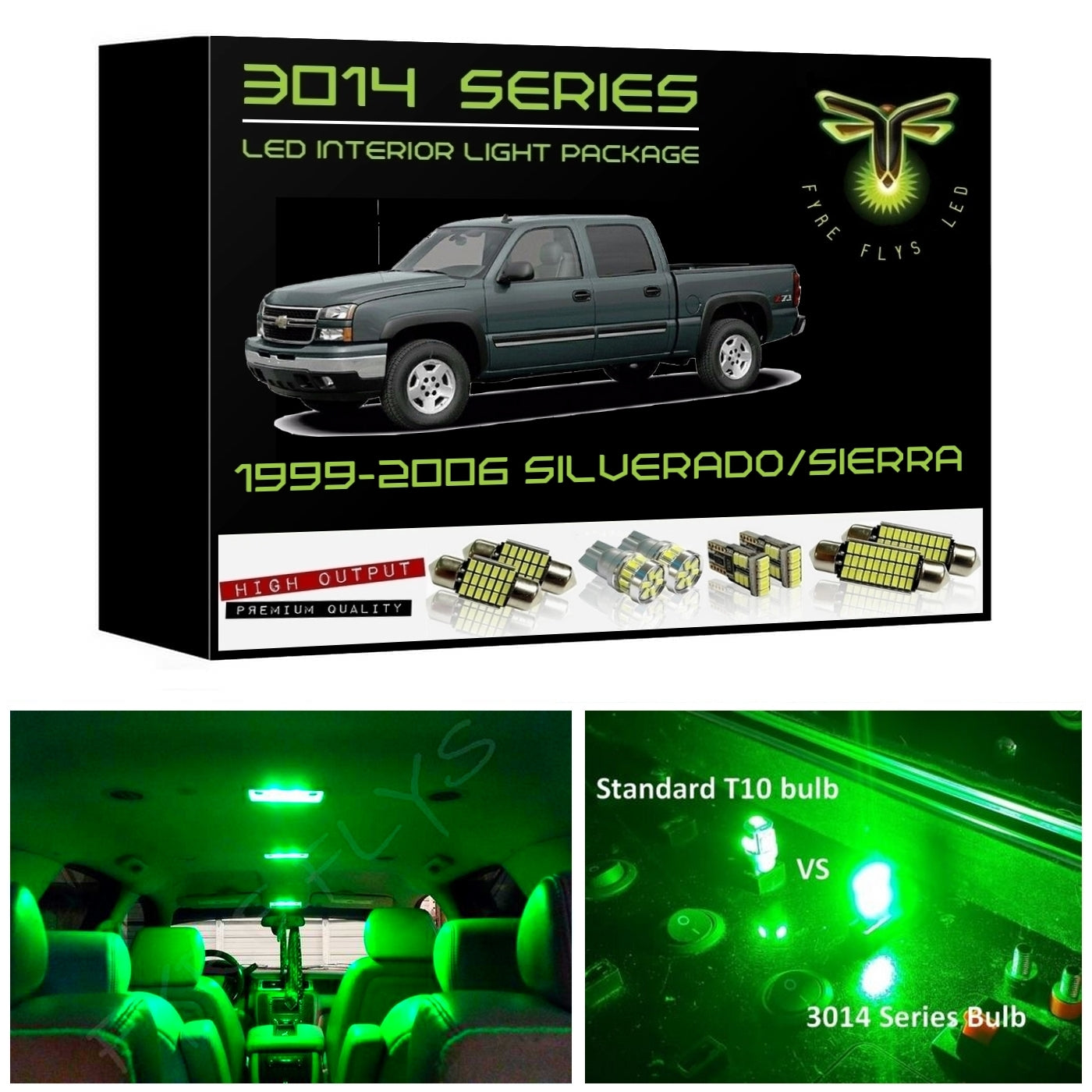 1999-2006 Chevy Silverado / GMC Sierra Super Bright 3014 Series LED interior light kit
