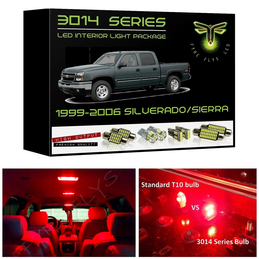 1999-2006 Chevy Silverado / GMC Sierra Super Bright 3014 Series LED interior light kit