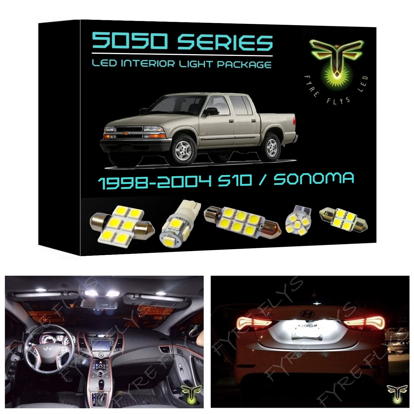 1998-2004 Chevrolet S10 / GMC Sonoma LED interior light kit 5050 Series