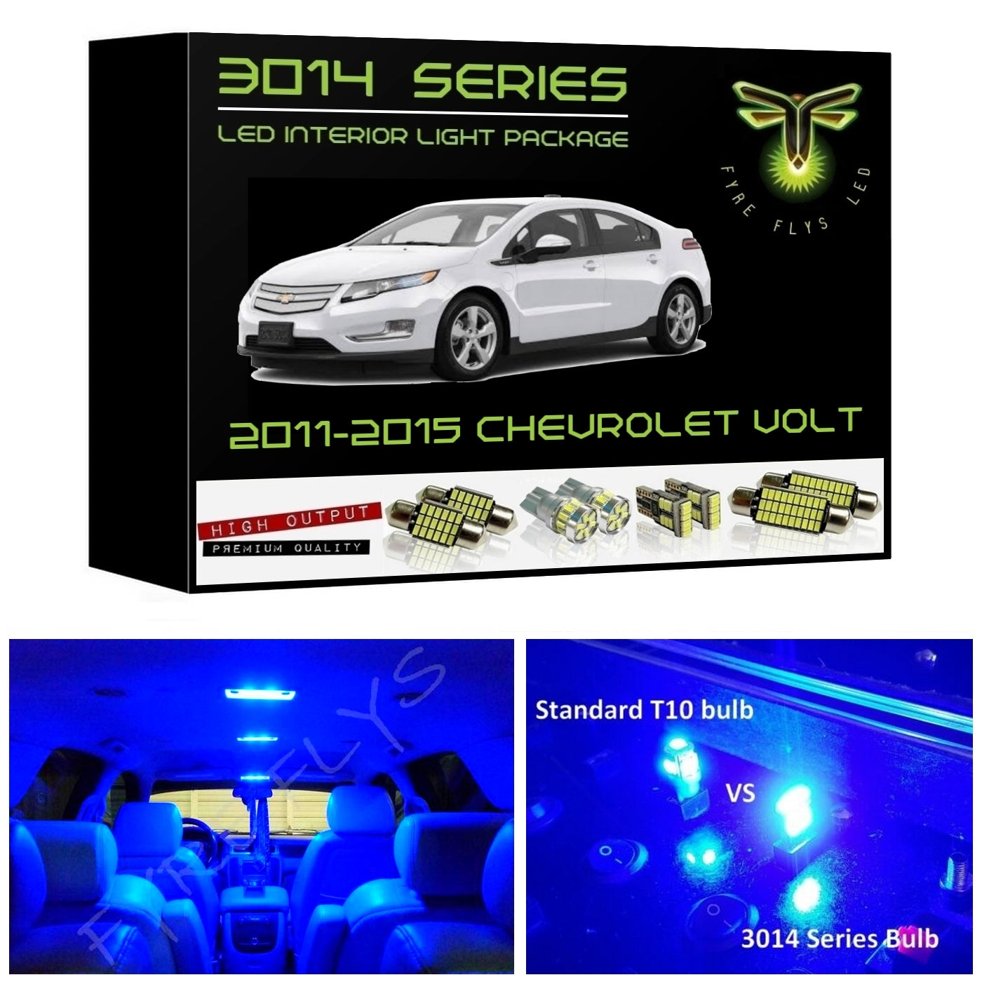 2011-2015 Chevrolet Volt Super Bright 3014 Series LED interior light kit
