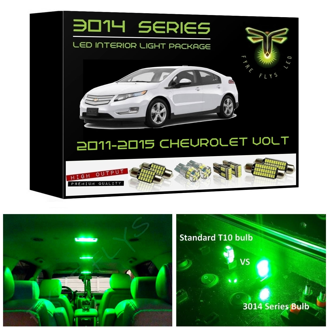 2011-2015 Chevrolet Volt Super Bright 3014 Series LED interior light kit