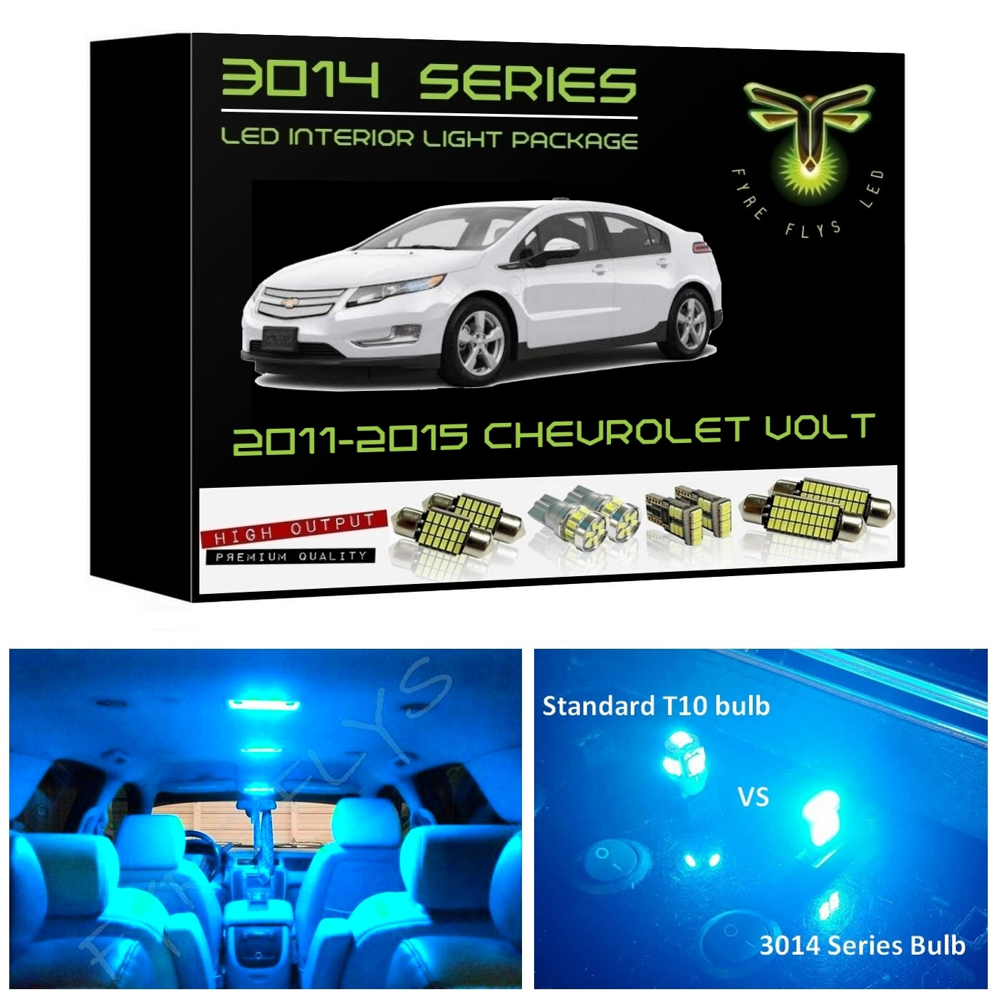 2011-2015 Chevrolet Volt Super Bright 3014 Series LED interior light kit