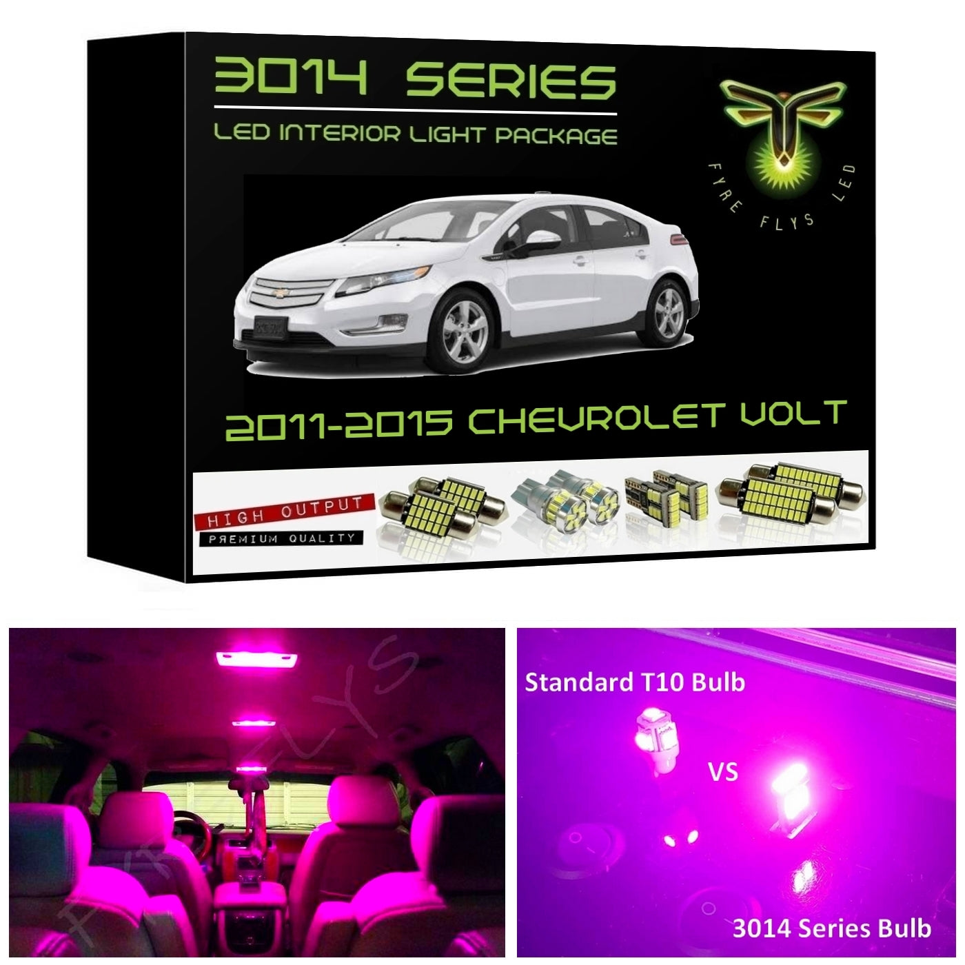 2011-2015 Chevrolet Volt Super Bright 3014 Series LED interior light kit