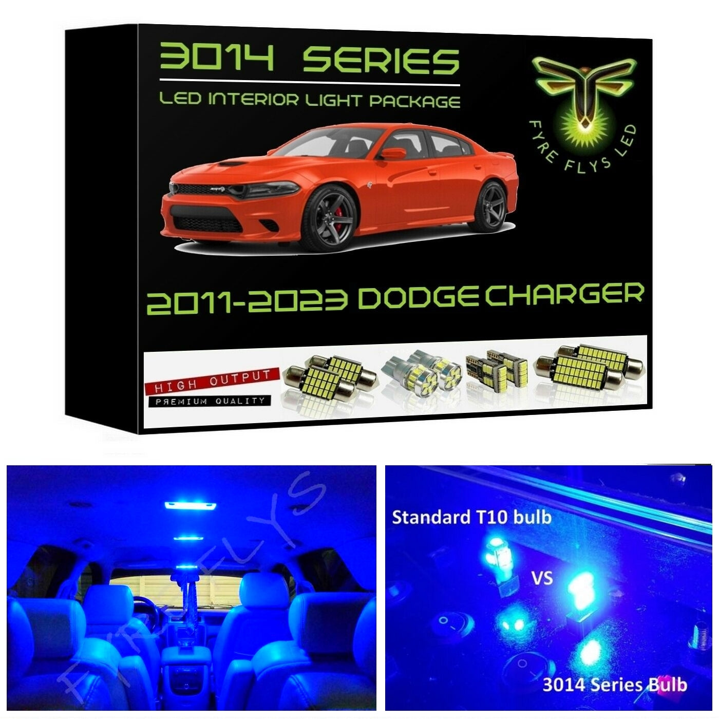 2011-2022 Dodge Charger Super Bright 3014 Series LED interior light kit