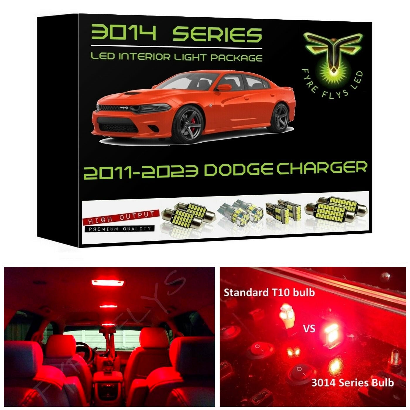 2011-2022 Dodge Charger Super Bright 3014 Series LED interior light kit