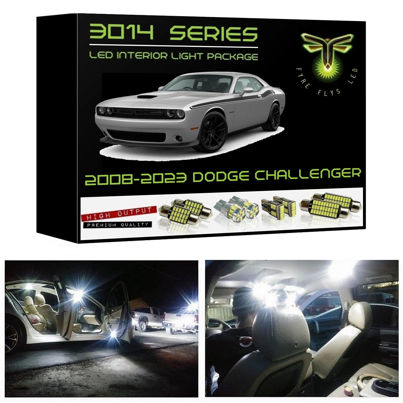 2008-2023 Dodge Challenger Super Bright 3014 Series LED interior light kit