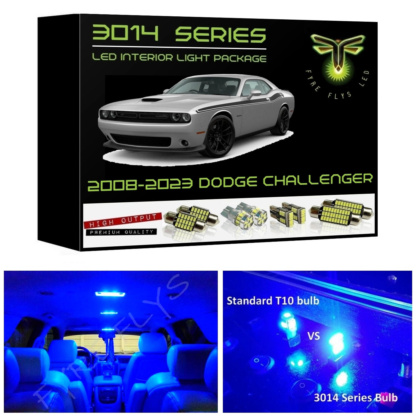 2008-2023 Dodge Challenger Super Bright 3014 Series LED interior light kit