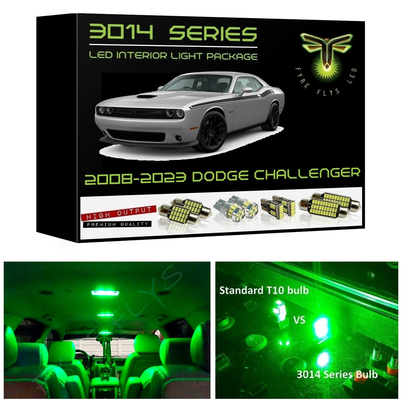 2008-2023 Dodge Challenger Super Bright 3014 Series LED interior light kit