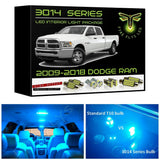 2009-2018 (+ 2019 & up "Calssic") Dodge Ram Super Bright 3014 Series LED interior light kit