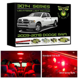 2009-2018 (+ 2019 & up "Calssic") Dodge Ram Super Bright 3014 Series LED interior light kit