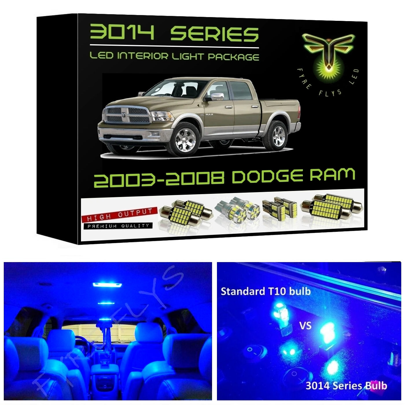 2003-2008 Dodge Ram Super Bright 3014 Series LED interior light kit