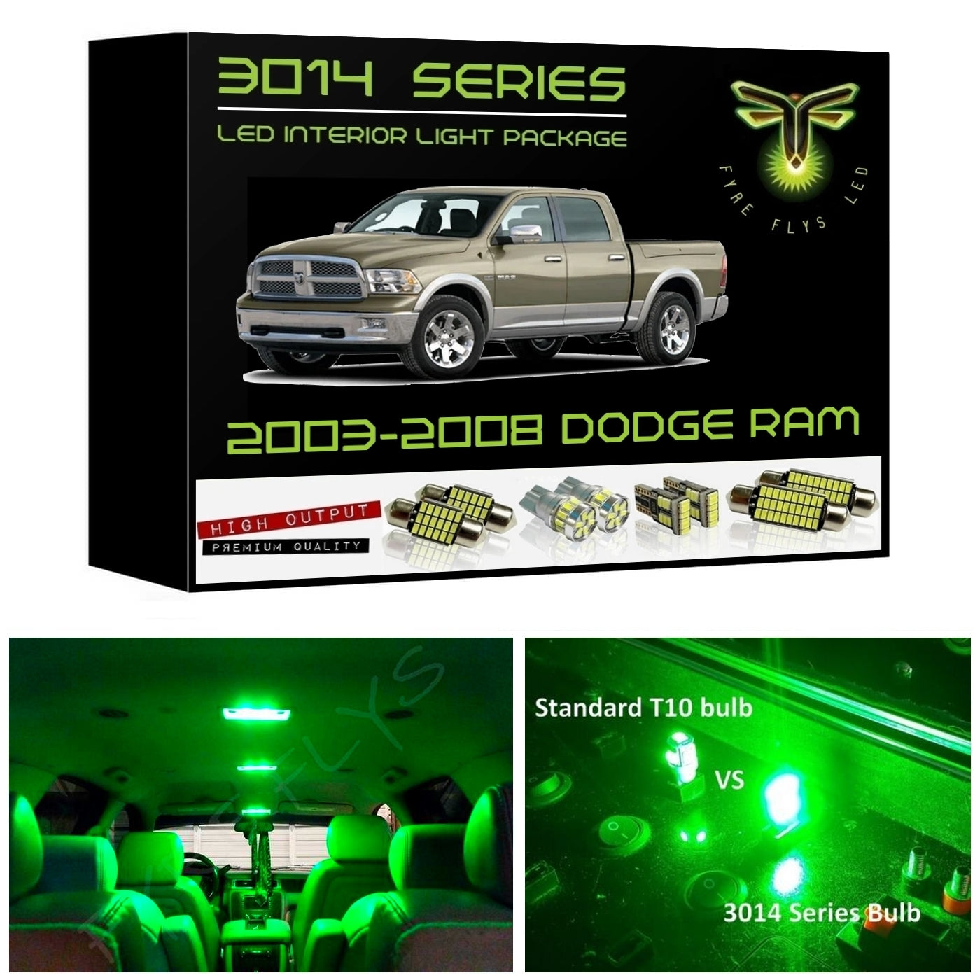 2003-2008 Dodge Ram Super Bright 3014 Series LED interior light kit