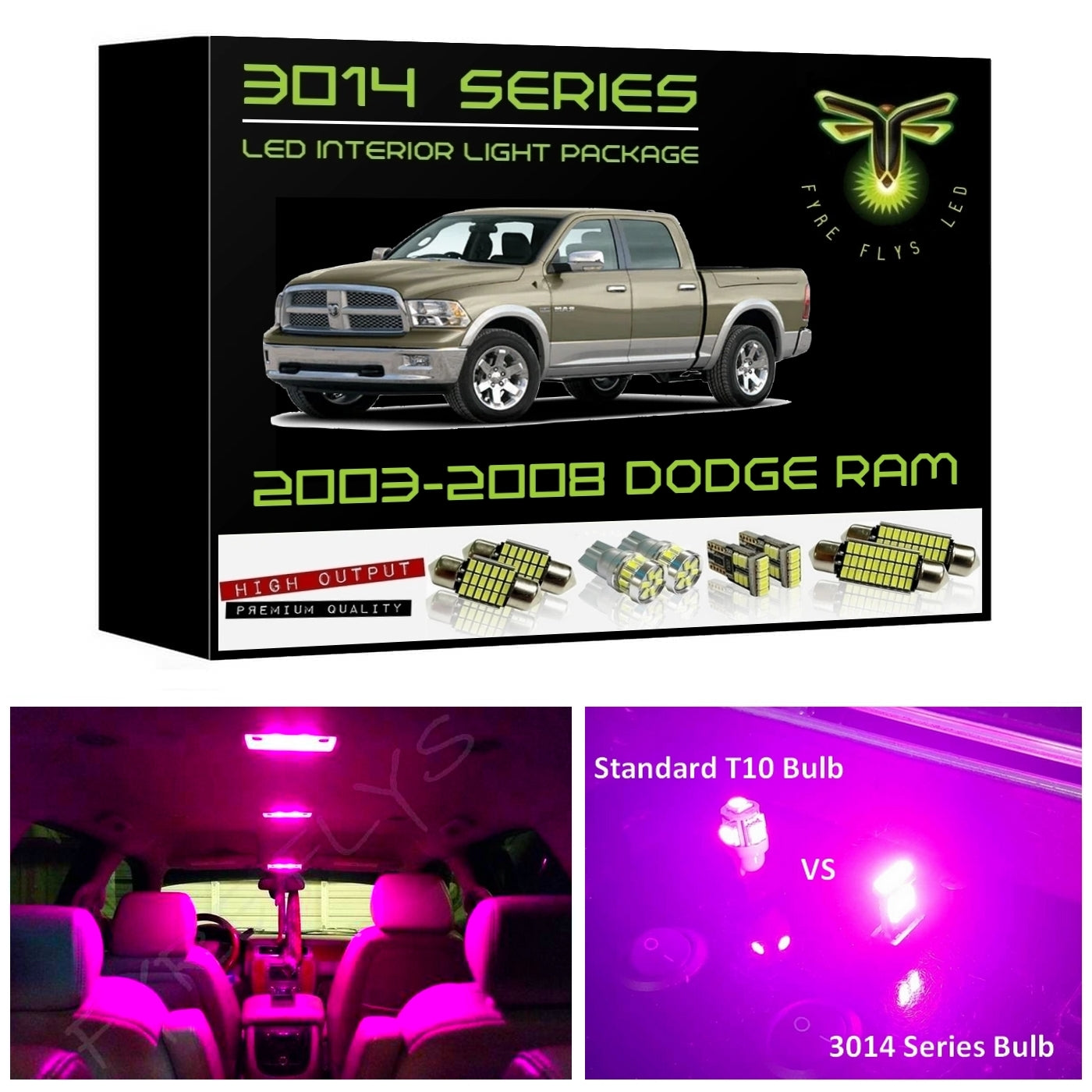 2003-2008 Dodge Ram Super Bright 3014 Series LED interior light kit