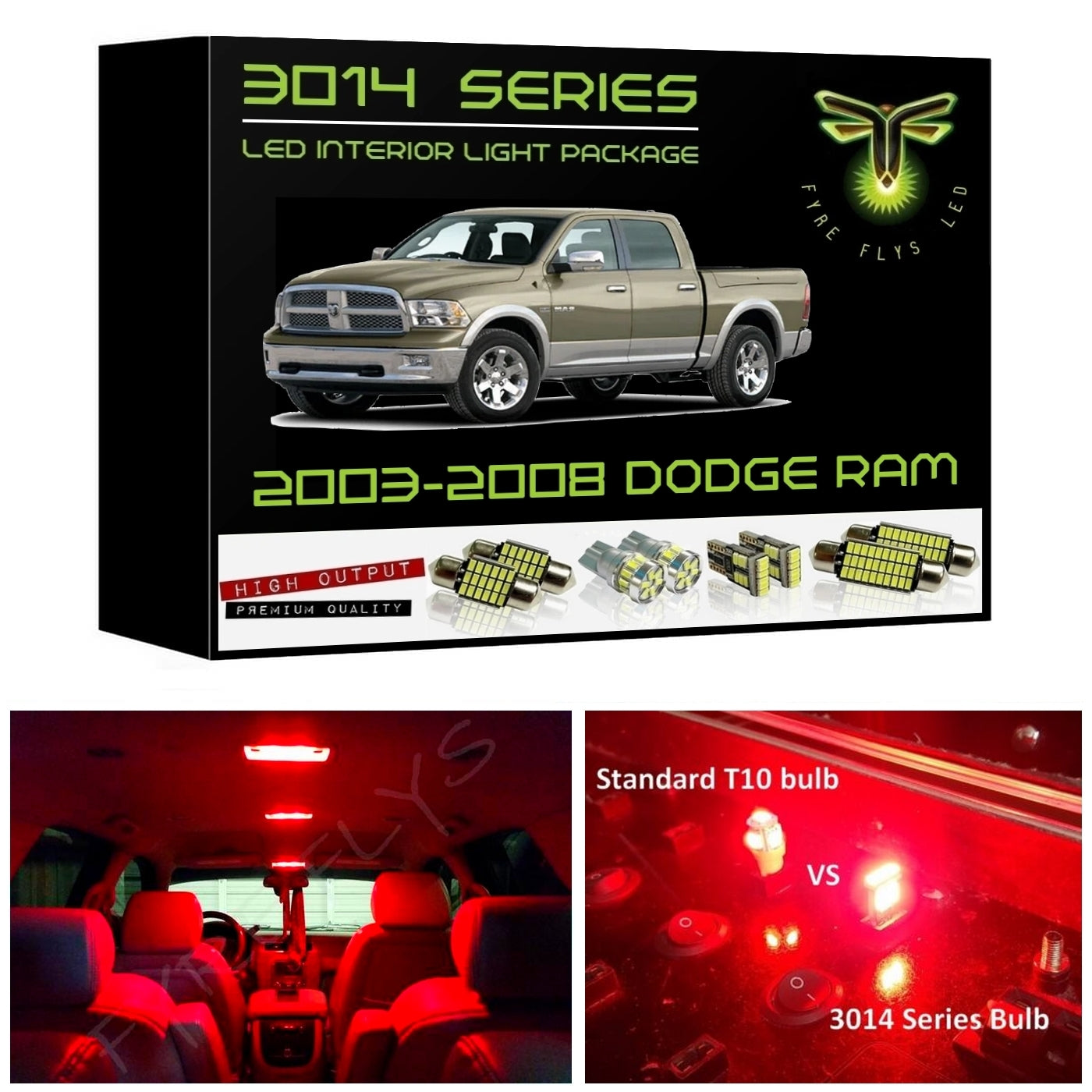 2003-2008 Dodge Ram Super Bright 3014 Series LED interior light kit
