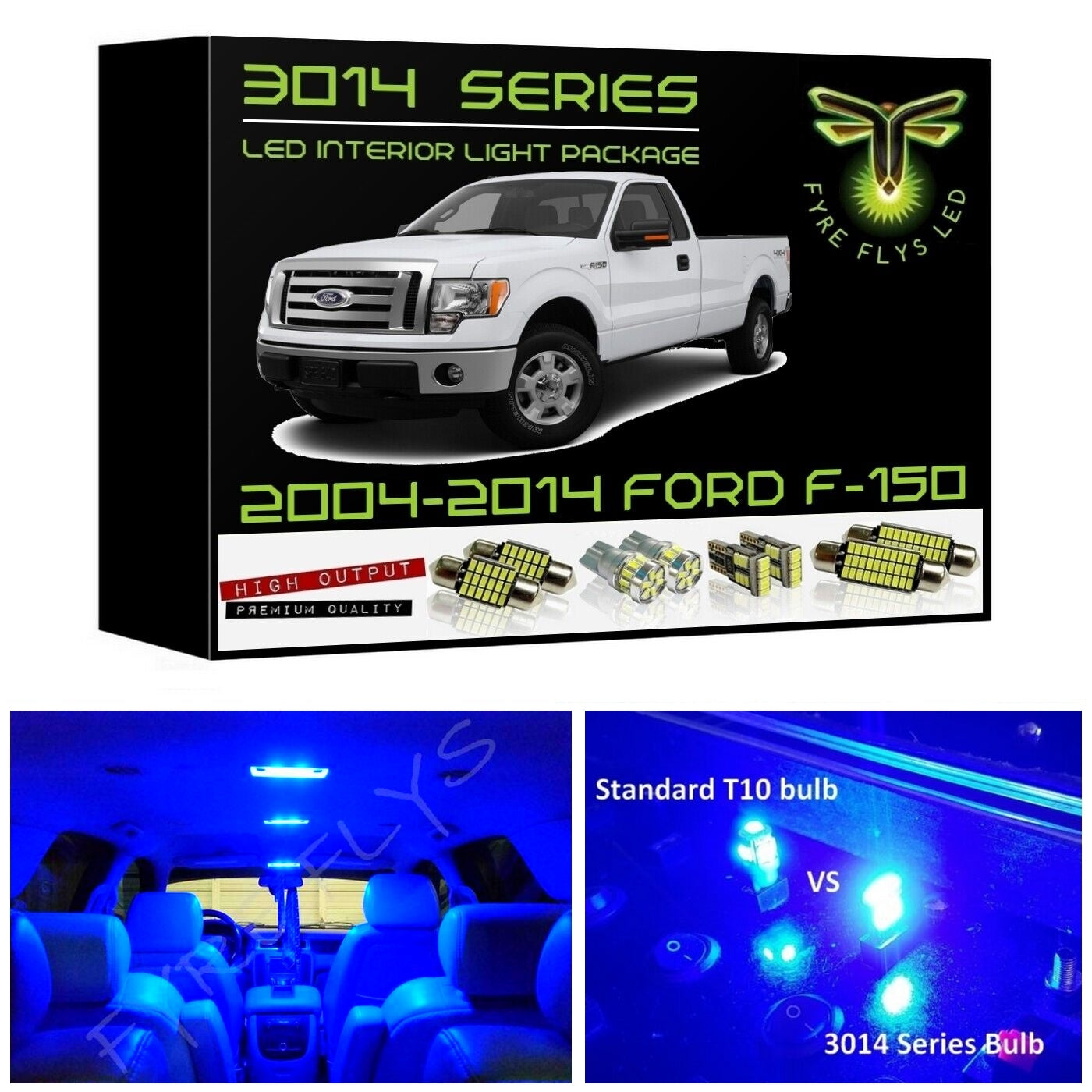 2004-2014 Ford F-150 Super Bright 3014 Series LED interior light kit