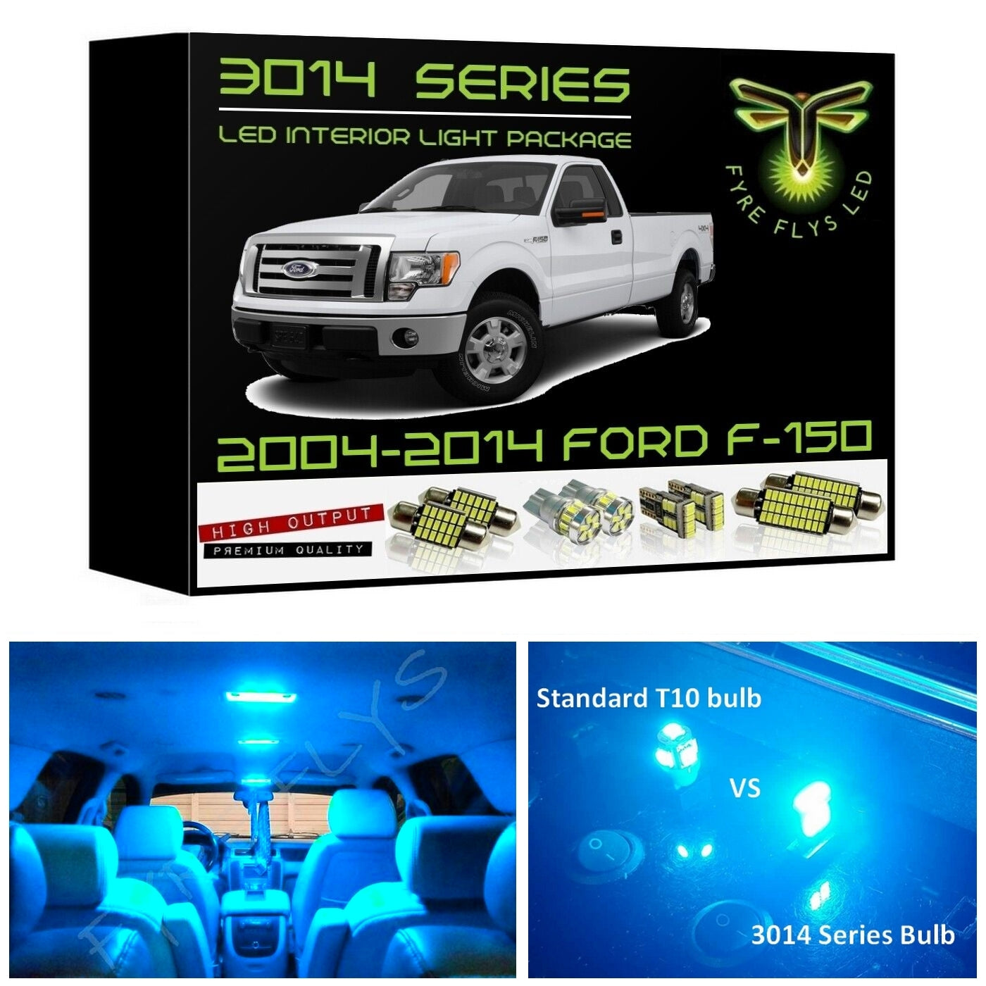 2004-2014 Ford F-150 Super Bright 3014 Series LED interior light kit