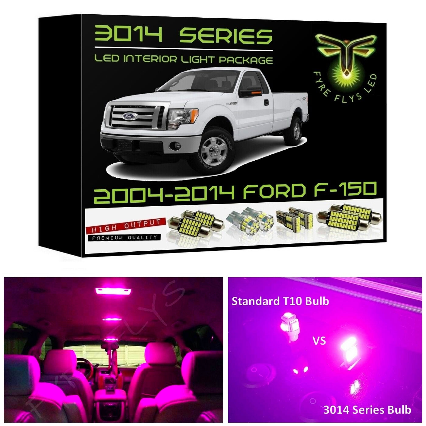 2004-2014 Ford F-150 Super Bright 3014 Series LED interior light kit