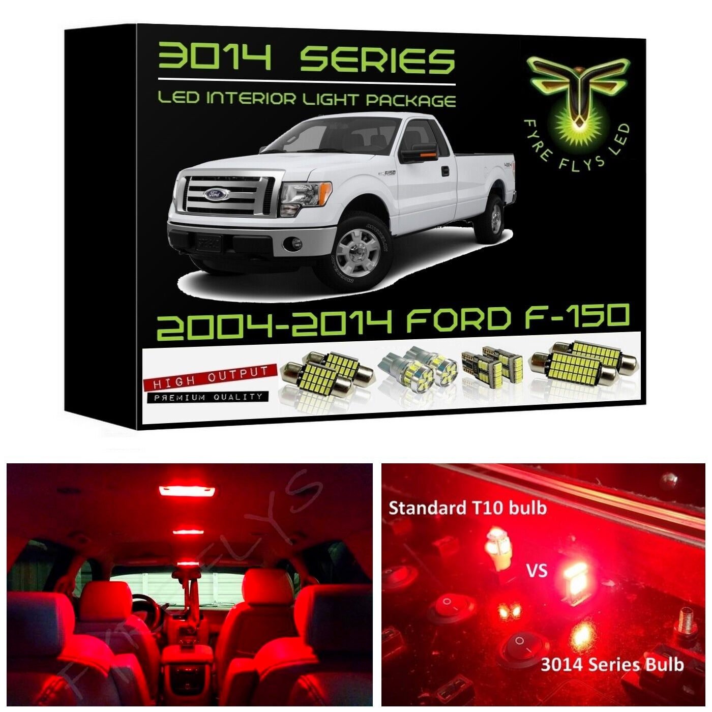 2004-2014 Ford F-150 Super Bright 3014 Series LED interior light kit