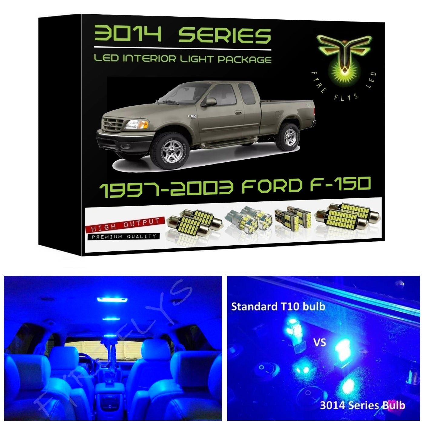 1997-2003 Ford F-150 Super Bright 3014 Series LED interior light kit