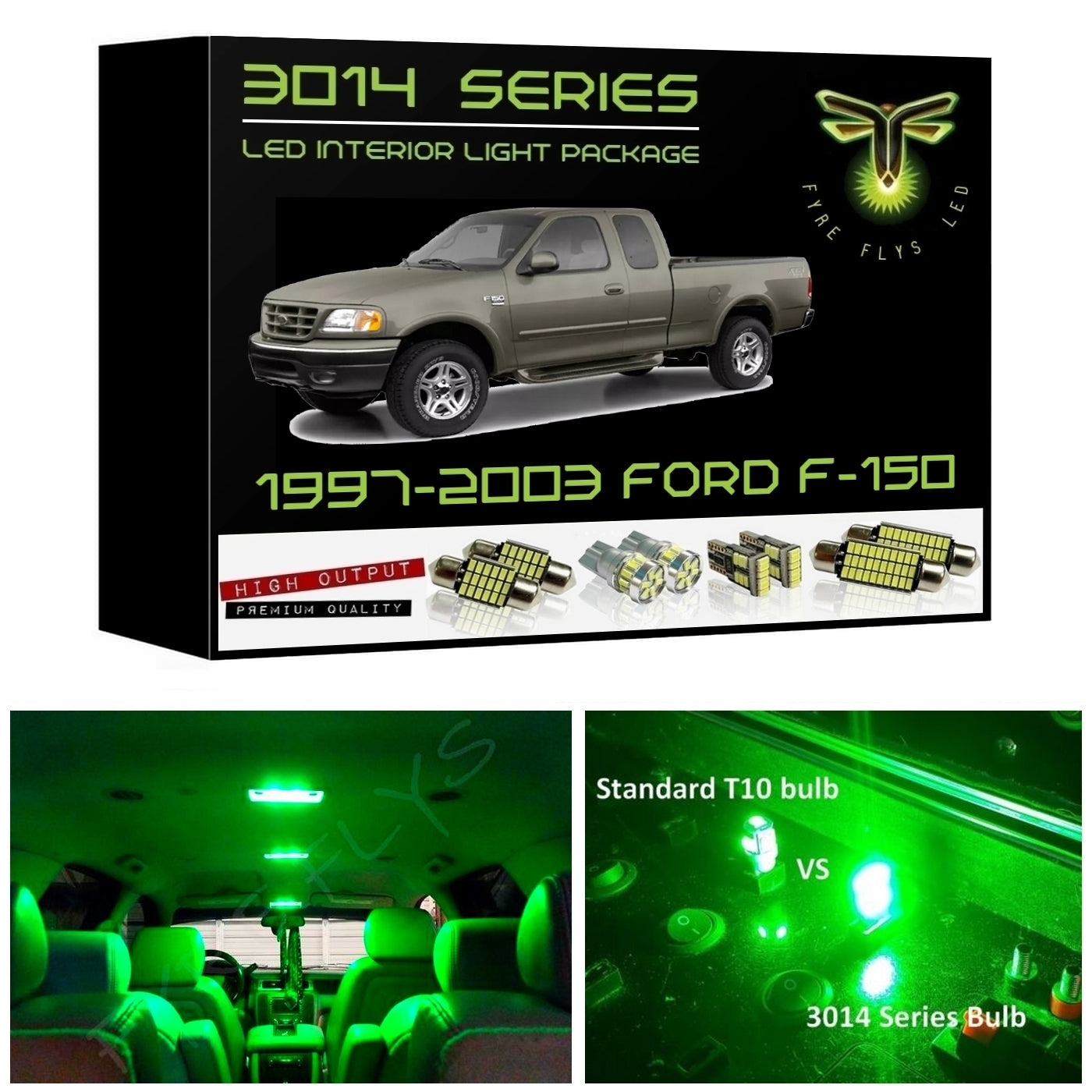 1997-2003 Ford F-150 Super Bright 3014 Series LED interior light kit