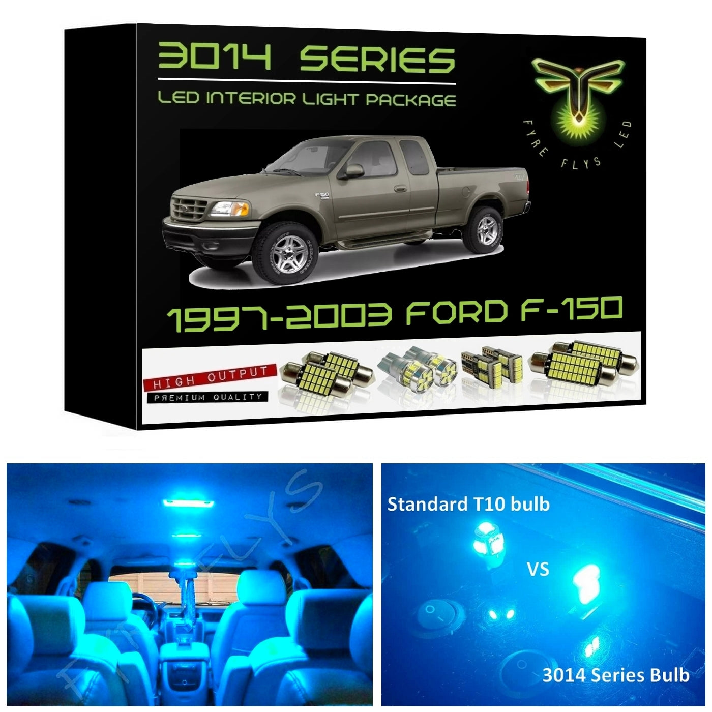 1997-2003 Ford F-150 Super Bright 3014 Series LED interior light kit