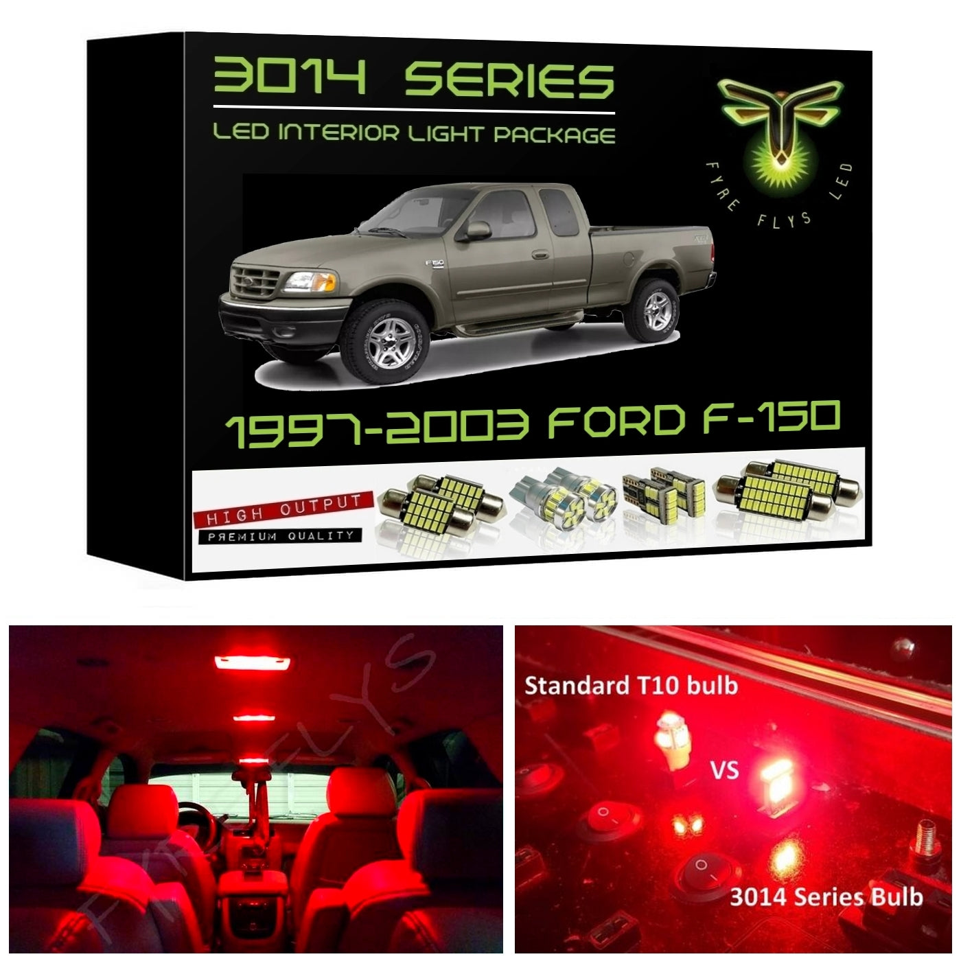 Complete 3014 Series LED interior light kit for 1997-2003 Ford F