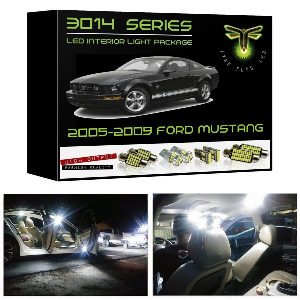 2005-2009 Ford Mustang Super Bright 3014 Series LED interior light kit