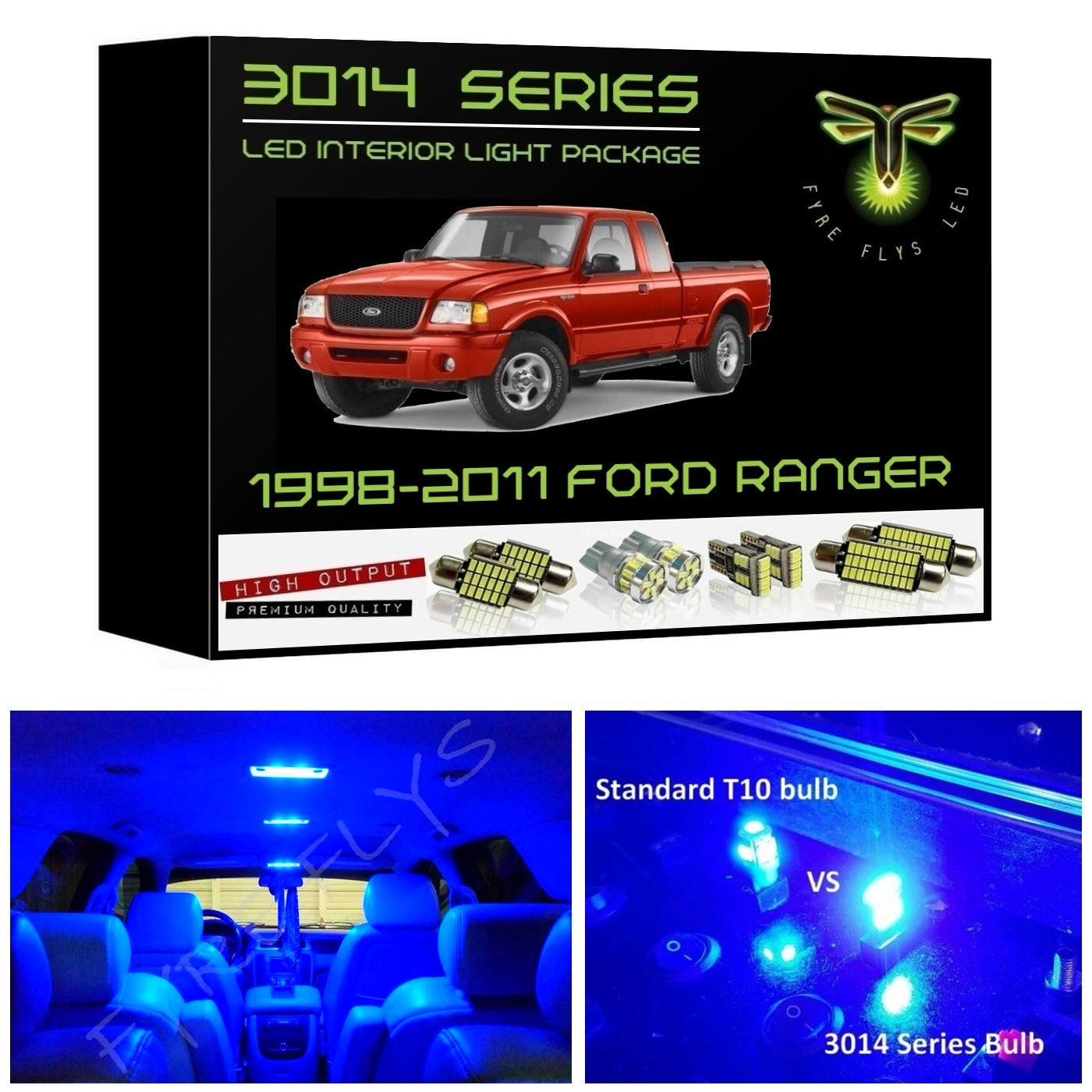 1998-2011 Ford Ranger Super Bright LED interior light kit 3014 Series