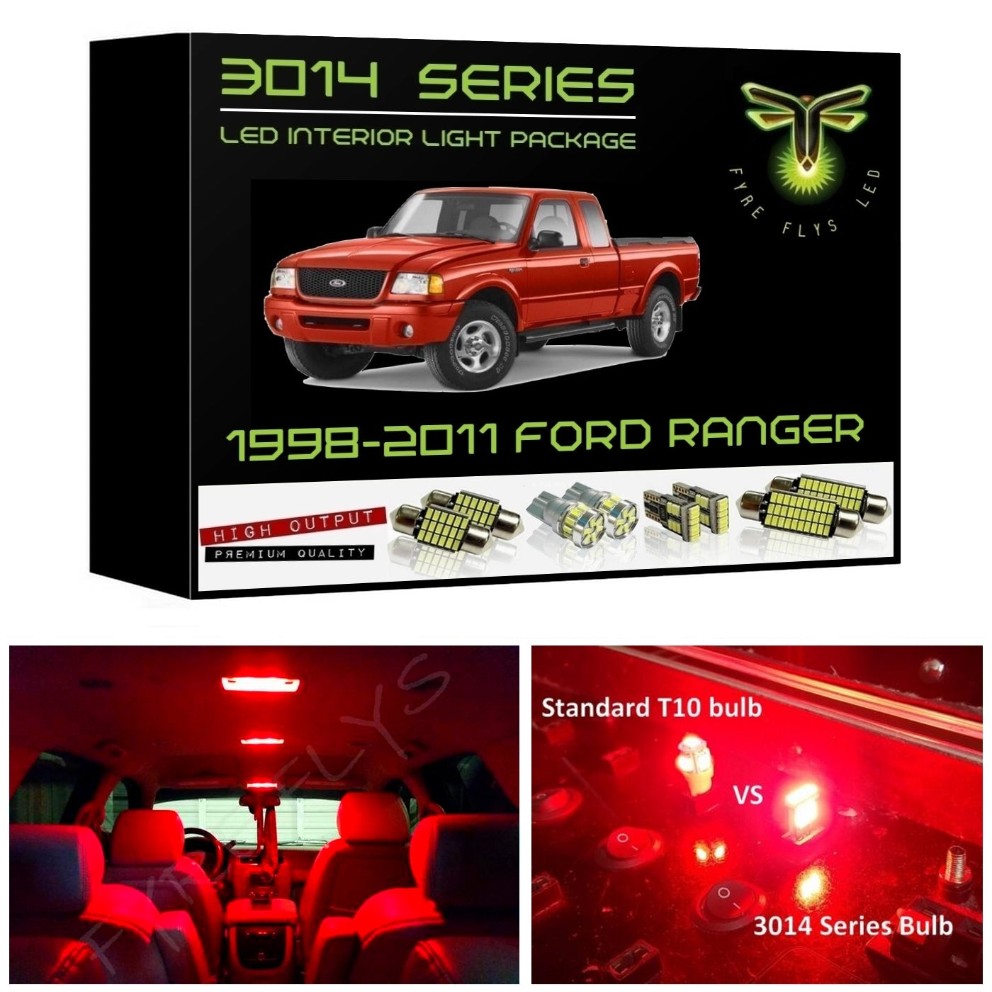 1998-2011 Ford Ranger Super Bright LED interior light kit 3014 Series