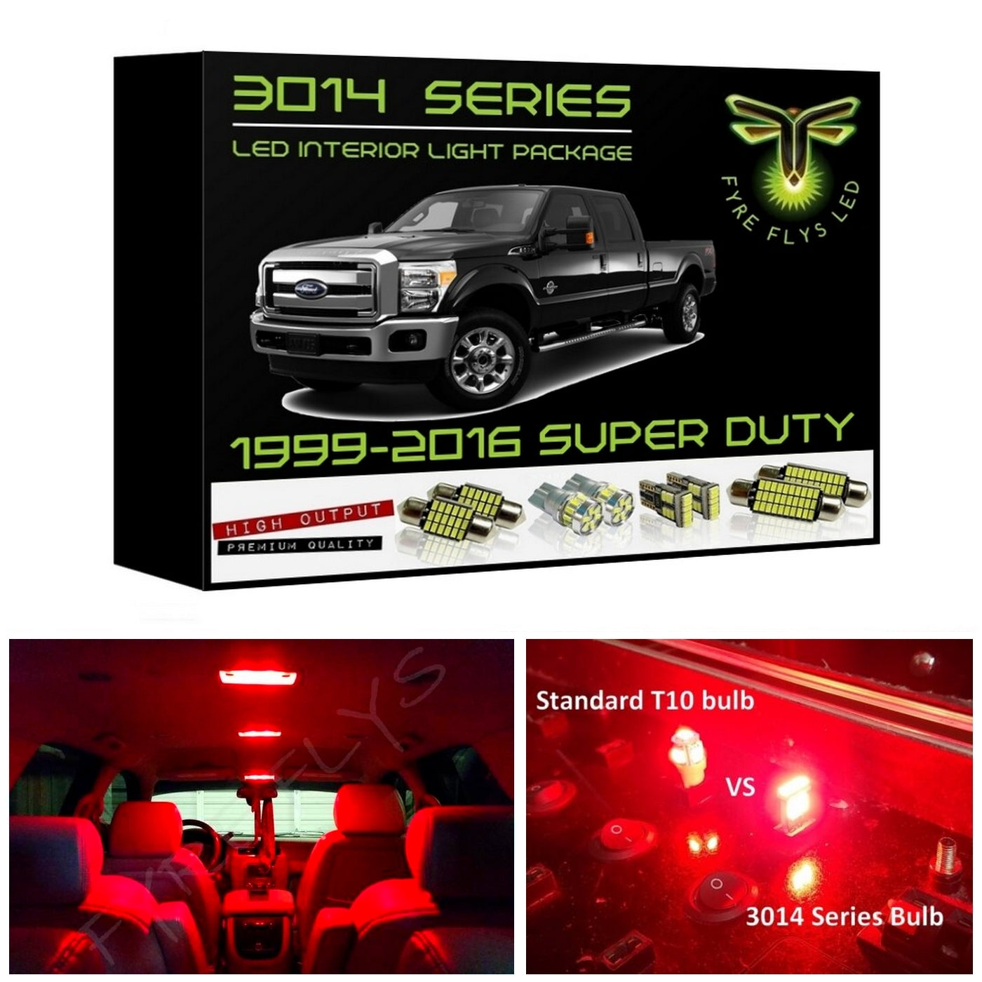 1999-2016 Ford Super Duty F250 F350 LED interior light kit 3014 Series