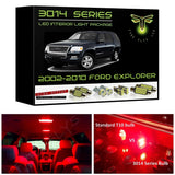 2002-2010 Ford Explorer Super Bright 3014 Series LED interior light kit