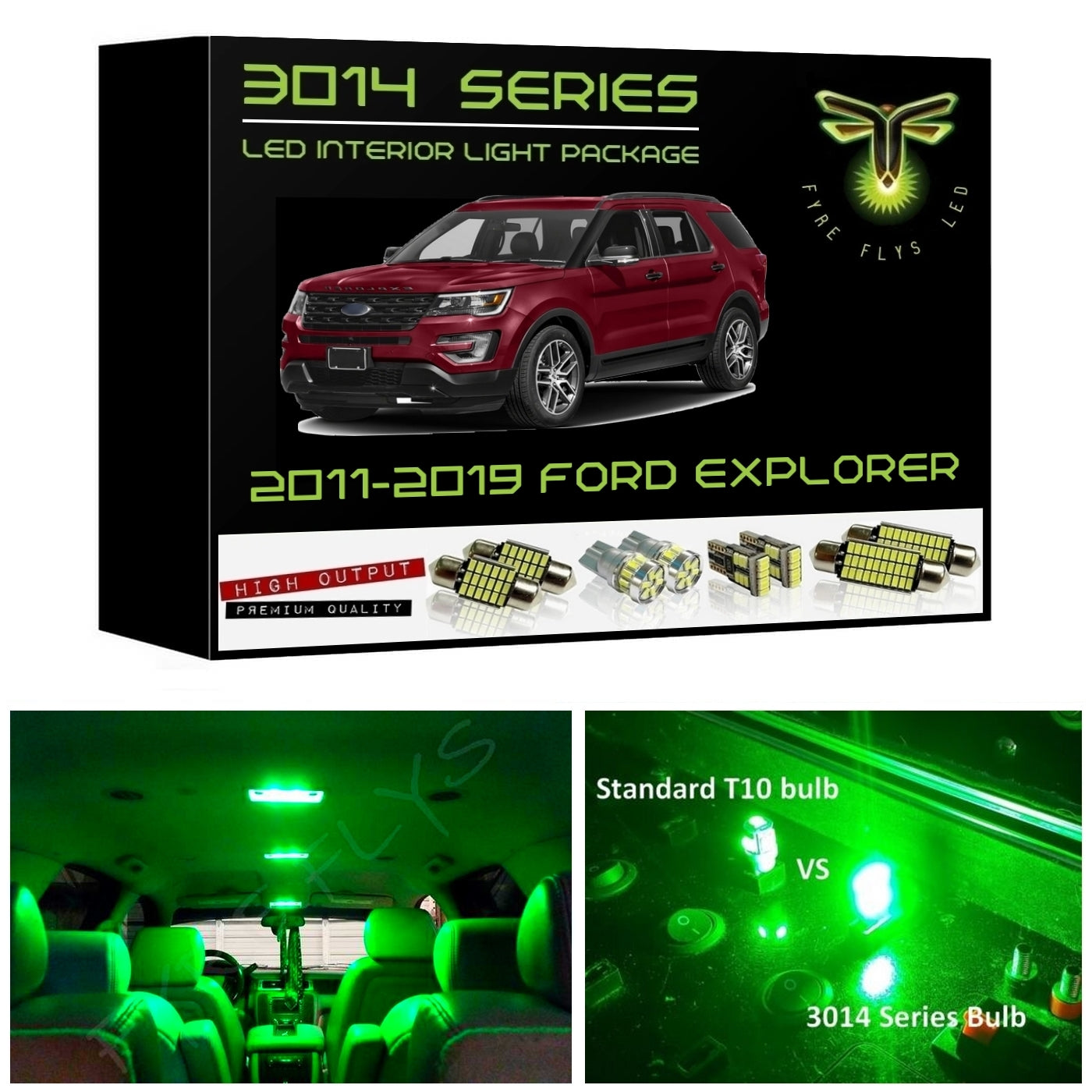 2011-2019 Ford Explorer Super Bright 3014 Series LED interior light kit