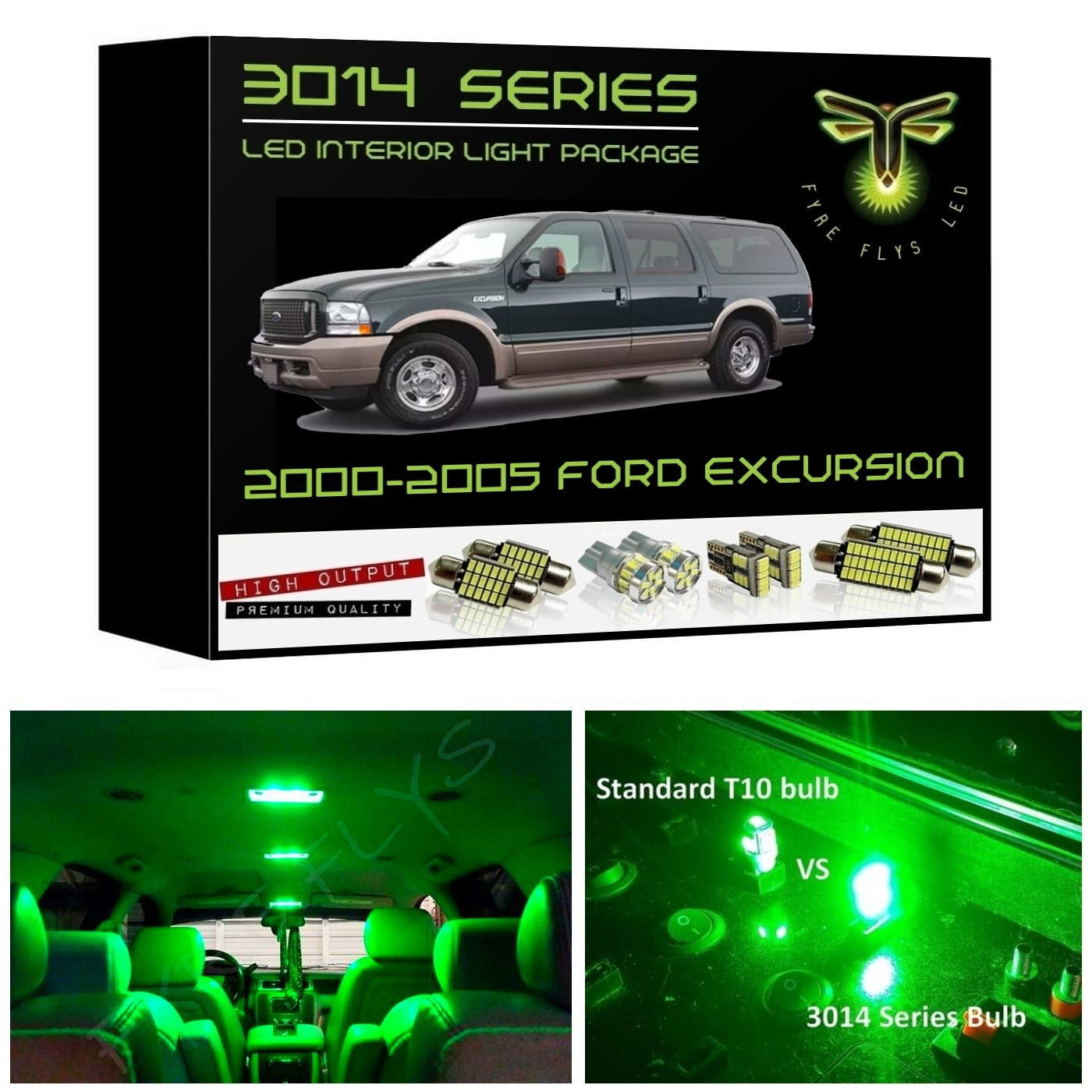 2000-2005 Ford Excursion Super Bright 3014 Series LED interior light kit