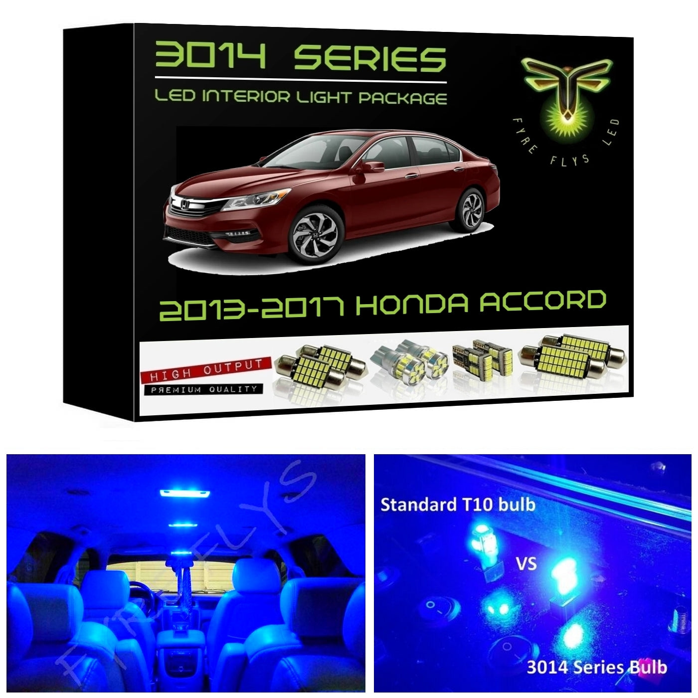2013-2017 Honda Accord Super Bright LED interior light kit 3014 Series
