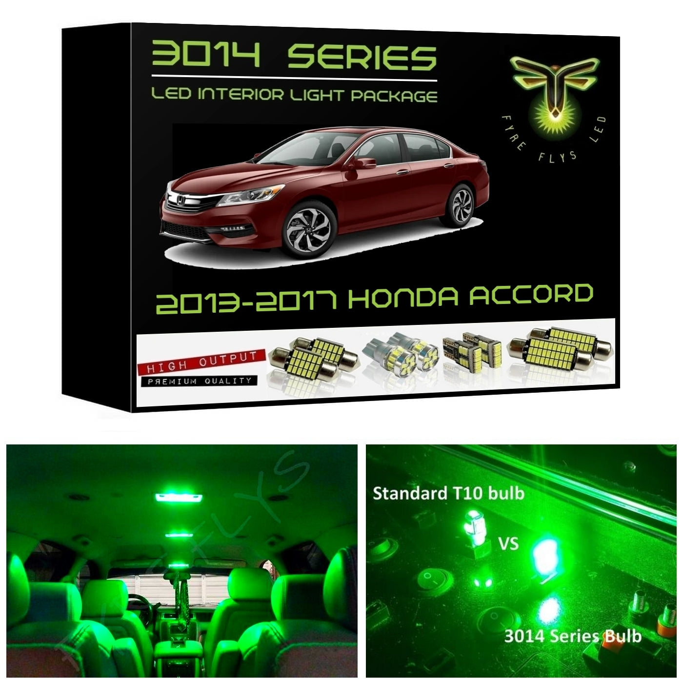 2013-2017 Honda Accord Super Bright LED interior light kit 3014 Series