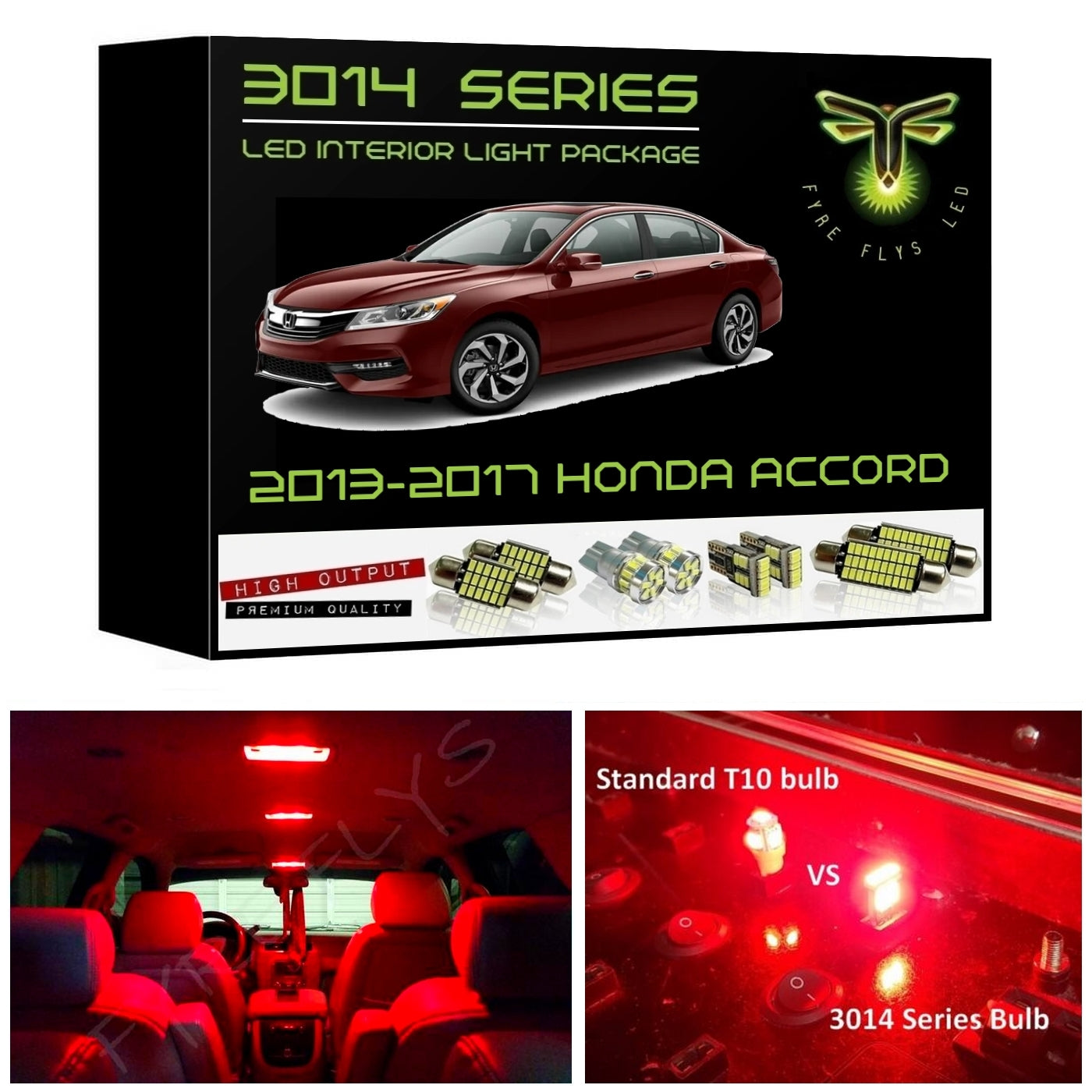 2013-2017 Honda Accord Super Bright LED interior light kit 3014 Series