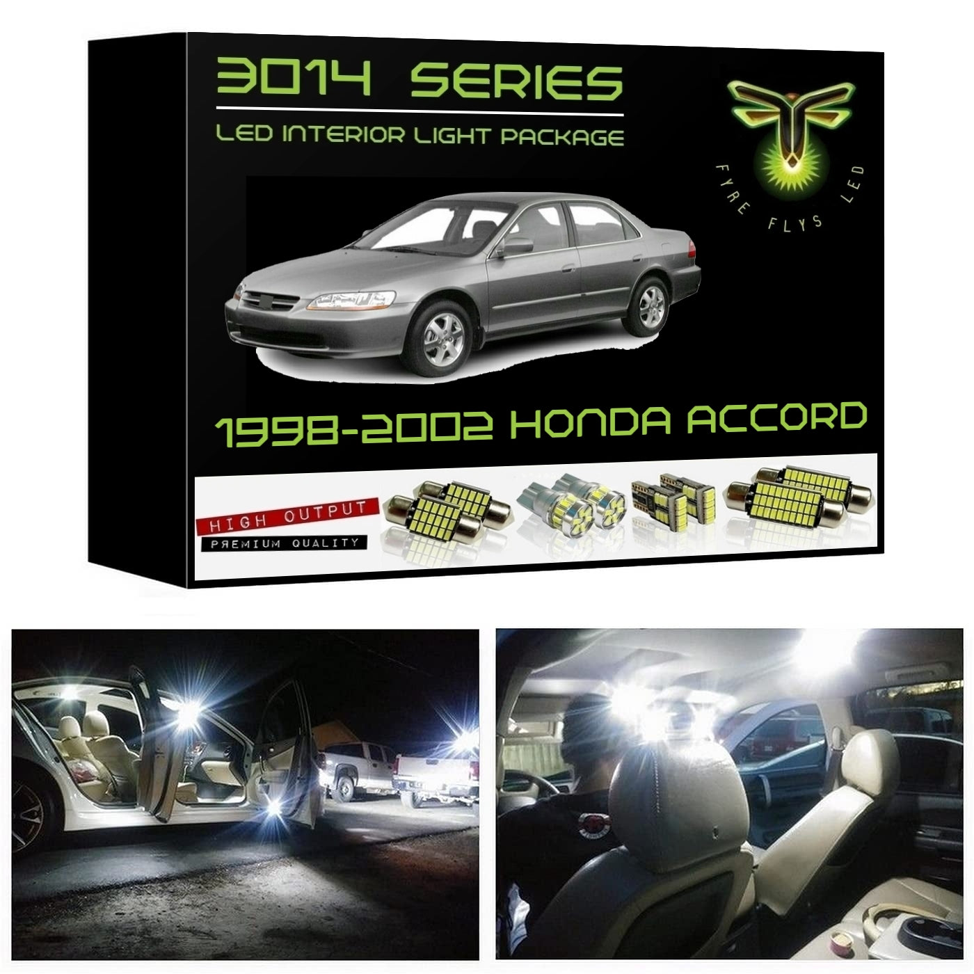 1998-2002 Honda Accord Super Bright 3014 Series LED interior light kit